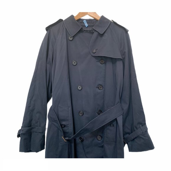 Vintage Burberry Navy Trench Coat - Picture 4 of 9